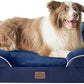 Bedsure L Plus Orthopedic Dog Bed for Large Dogs - Washable Dog Cat Bed Waterproof, L Plus Big Comfort Dogs Couch Sofa with Washable Removable Cover, Pet Bed with Nonskid Bottom, Blue Navy, 38"