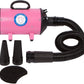 Flying Pig High Velocity Dog Pet Grooming Dryer w/Heater (Model: Flying One, Pink)