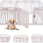 2 Room Dog Playpen with Door,DIY Shape Combination Puppy Pen,16-Panel+2 Link Piece+Large Door+Small Door,25.5" H Dog Fence,Non-Slip&Secure Pet Gate,Easy to Assemble (Two Rooms)