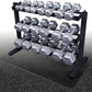 Body Solid (GDR363-RFHEX) Dumbbell Holder Rack with Hex Dumbbell Set 5-50 lbs & Vinyl Floor Mat, Weight Stand Rack for Dumbbells, Home and Commercial Gym Accessories