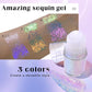 Roll-on Holographic Body Glitter Gel for Face Hair, Chameleon Color Changing Glitter Gel Under Light, Chunky Mermaid Sequins Festival Party Rave Accessories Shimmer Makeup (10# Neon Violet)