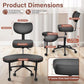 Meditation Chair Cross Legged ADHD Office Chair for Adults with Wheels Ergonomic Back Support and Leg Rest for Multi Position Criss Cross Sitting Kneeling and Yoga Height Adjustable, Leather Style