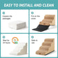 Dog Stairs for Small Dogs 19.7" H, Curved Dog Step for Puppy, Older or Cat, Medium Pet Ramp for Sofa, Couch or Bed, Ladder with High Density Foam, 15.7x28.3x19.7 inch, 4 Step, Light Brown