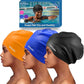 3 Pack Extra Large Swim Cap for Braids & Dreadlocks - Waterproof Silicone Swim Hat for Women with Long Thick Hair, Protective Swim Cap Cover Ears for Swimming, Shower, Bathing