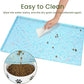 Ptlom Dog Food Mat Anti-Slip Dog Bowl Mats for Food and Water, Waterproof Pet Placemat Prevents Messy Spill to Floor, Silicone Puppy Feeding Tray for Small, Medium and Large Dogs Cats, Blue