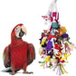 BWOGUE Large Parrot Chew Toy Bird Chewing Toy Multicolored Wooden Blocks Tearing Toys for African Grey Macaws Cockatoos Eclectus Amazon Parrot Birds
