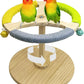 PINVNBY Bird Stand Perch Toy Wooden Spinning Parrot Perch with Cotton Rope and Bell Interactive Cockatiel Toy Bird Cage Accessories for Parakeets Conures Budgies Finches Lovebirds