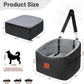 Dog Car Seat for Small Medium Dogs, Memory Foam Booster Car Seat for Dogs up to 35 lbs, Elevated Pet Car Seat with Washable Removable Cover and Storage Pockets (Black/Gray)