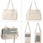 Stylish Dog Purse Carrier, Leather Pet Carrier Bag for Small Dogs Cats Puppy, Airline Approved Soft-Sided Carrier Beige