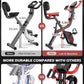 pooboo Folding Exercise Bike, Foldable Upright Stationary Bike, Indoor Cycling Magnetic X-Bike with 8-Level Adjustable Resistance, 6.6 LBS Flywheel, 300LB Capacity, Bottle Holder & Back Support Cushion for Home Gym