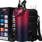 87 oz Insulated Water Bottle with Straw - Stainless Steel Sports Water Bottle, Double Wall Thermo Mug, Leak-Proof, 48h Cold-24h Hot, BPA Free, Rose Purple Gradient, Outdoor Activities