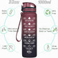 Enerbone Water Bottle, Leakproof BPA & Toxic Free, Motivational Water Bottle with Times to Drink and Straw, Fitness Sports Water Bottle with Strap for Office, Gym, Outdoor Sports