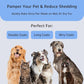 YINGFAN Dog Comb, Stainless Steel Dematting Comb for Dogs and Cats, Non-Slip Handle Dog Combs for Grooming Matting (Blue)