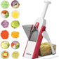 Vegetable Chopper, Safe Mandoline Slicer for Kitchen, Adjustable Thickness Potato Slicer, Manual Food Chopper, Veggie Dicer Kitchen Gadgets Sets (Red)