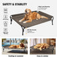 Veehoo Medium Elevated Dog Bed, Guardrail, Non-Slip, Chewproof, Washable & Breathable Teslin Mesh, Brown