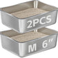 Stainless Steel Litter Box 2 Pack,Metal Litter Box for Cats Easy to Clean,Cat LitterBox for Kitty/Kitten Rabbit Litter Pan,Non Stick, No Smell