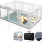 Clear Dog Play Pen Indoor, Effectively Relieves Indoor Pet Anxiety, 56" x 37" x 23.6"H, Suitable for Dogs and Puppies, White