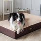 KOPEKS Jumbo Orthopedic Dog Bed - 7-inch Thick Memory Foam Pet Bed with Pillow with Removable Cover & Free Waterproof Liner - for Large Breed Dogs, XL, Brown-Plush Top