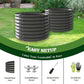 A ANLEOLIFE 2-Pack 3ft x 24” Tall Galvanized Raised Garden Beds Outdoor, Round Metal Planter Box for Planting Vegetables Flowers Herb, Anti-Rust & Easy-Setup, Quartz Grey