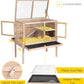Aivituvin Wooden Guinea Pig Cages Indoor with Removable Stand, Anti Chewing Rabbit Hutch with Ramp and Wire Mesh, 2 Story Small Animals House Habitat with Pull Out Tray (Light Natural Wood)