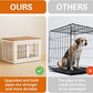 42" Heavy Duty Dog Crate Furniture for Small,Medium and Large Dogs,Rustic Wooden Dog Cage Kennel Indoor Furniture with Waterproof Top,Decorative Pet House Side End Table (White & Wood)