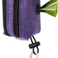 Dog Poop Bag Holder for Leashes - Dog Poop Bag Dispenser and Treat Holder with 2 Waterproof Pouches for Pet Waste Bags and Walking Accessories + 1 Free Roll (Purple)