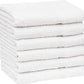 GOLD TEXTILES 12 White Economy Bath Towels Bulk (24x48 Inch) Cotton Blend for Softness-Commercial Grade Easy Care