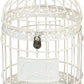 Red Co. 9.5” Dia Round Decorative Rustic Lockable Metal Birdcage Wedding Card Holder, White