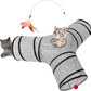Tempcore 3-Way Collapsible Cat Tube Toys, Kitty Tunnel with Peek Hole, Ball for Cats & Kittens