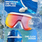 Swim Goggles, Frameless Wide View Swimming Goggles, Anti-Fog Anti-UV No Leaking Pool Goggles for Men Women Adult