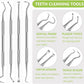 Dental Tools Pet Dog Teeth Cleaner Tool Kit, Stainless Steel Plaque Remover Dental Picks Tooth Tartar Scraper, Pets Oral Care Hygiene Set for Cats and Dogs Use with Case