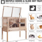 Guinea Pig Cages with Anti Chewing Edges and Cool Zinc Plate, Indoor Rabbit Hutch with Hideout and PVC Platform, Elevated Legs Hamster Cage 36.6" L (Nature)