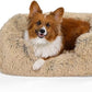 Best Friends by Sheri Shag Lounge Bed Calming Faux Fur Dog Bed, Taupe, Medium, 30" x 20"