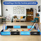 2-in-1 Knee Ice Hockey Set Rink Soccer Ball Indoor Mini Goals Set Include 2 Knee Hockey Sticks, 2 Goals, 12 Side Panels and an Inflatable Soccer Ball