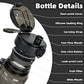 OLDLEY 32 oz Water Bottle, Motivational Water Bottle with Time Marker, Sports Water Bottle With Strap, Leakproof & BPA Free Large Water Bottles for School, Gym, Travel,Tritan, Transparent Black