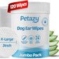 Dog Ear Wipes for Dog Yeast Wax Itch and Odor | Unscented Dog Ear Cleaner for Dogs | Natural Cleaning Puppy Ear Wipes | Soothing Ear Wipes for Pets Cat | Natural Ingredients | 125 XL Pcs