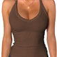 iGENJUN Workout Tops for Women Racerback Basic Tank Summer 2025 Camisole V Neck Slim Fit Ribbed Sleeveless