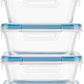 Snapware Total Solutions (5-Pack, 4 Cup) Glass Food Storage Containers Set, Airtight & Leakproof Locking BPA-Free Lids, Freezer Dishwasher Microwave Safe
