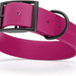 Dogline Biothane Waterproof Dog Collar Strong Coated Nylon Webbing with Black Hardware Odor- Proof for Easy Care Easy to Clean High Performance Fits Small Medium or Large Dogs, Magenta Pink