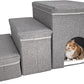 Dog Stairs with Storage Dog Steps for High Beds 3-Step Pet Stairs Ramp with Storage Box and Condo for Small Dogs Cats Pets