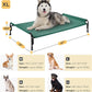 Veehoo Elevated Dog Bed, Outdoor Raised Dog Cots Bed for Large Dogs, Cooling Camping Elevated Pet Bed with Slope Headrest for Indoor and Outdoor, Washable Breathable, X-Large, Green, CWC2204