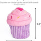 ZippyPaws Birthday Cupcake- Dog Squeaky Toys to Keep Them Busy, Funny Food Plush for Small, Medium, & Large Dogs, Cute Stuffed Puppy Toy, Pet Products, Gift for Dogs of All Breeds, Soft & Cuddly- Pink
