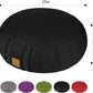 Round Zafu Meditation Cushion, D=15" H=5.5" Zabuton Meditation Pillow, Yoga Bolster/Pillow, Floor seat, Zippered Organic Cotton Cover, Natural Buckwheat, Kneeling Pillow