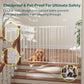Cumbor 31.6-48" No Bottom Bar Baby Gate for Stairs, 2-in-1 Auto Close Dog Gate Indoor, Hardware Mounted Pet Gate for Doorways with Large Walk Thru Door, Child-Proof Safety Gate for Kids (White)