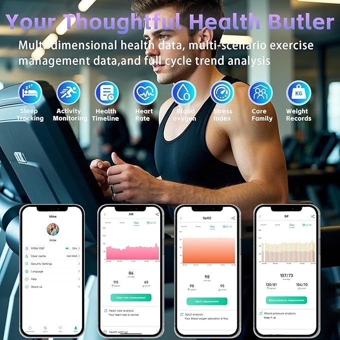Fitness Tracker Ring for Men Women – Smart Ring with Heart Rate, SpO2, Blood Pressure, Sleep Monitoring, Step & Calorie Counter, 5ATM Waterproof, No Subscription Fee (Black, 11)