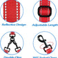 PetBonus Double Dog Leash, No Tangle Dual Leash, Reflective Walking Training Lead, 4 Comfortable Padded Handles for 2 Dogs with Collapsible Bowl and Waste Bags (Red, Large)