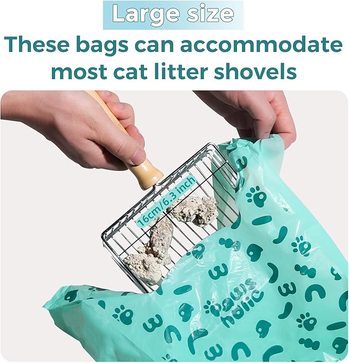 Cat Litter Bags and Dog Poop Bags with Handle, 180 Counts, Cornstarch Based Extra-Thick&100% Leak Proof,Pet Waste Bag for Kitty and Doggie (Lavender Scented)