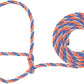 Weaver Livestock Braided Poly Rope Cattle Halter, Adjustable, Modern Style Cow Calf Halter, Livestock Handling Equipment for Showing, Blue/Coral/Gray
