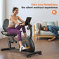 Recumbent Exercise Bike, Stationary Bikes for Home Magnetic Recumbent Bike with Adjust Seat for Adults Seniors, 300LB Capacity & 8-level Resistance, LCD Monitor and Heart Rate Handle