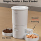 Dual Automatic Cat Feeder 2 Cats,6 Meals/Day,12 Portions/Meal,4.2L Dual Power Double Bowls Feeder,Dry Food Auto Pet Dispenser,10S Voice Record,Flexible Schedule Timer(White,Stainless Dual Bowls)